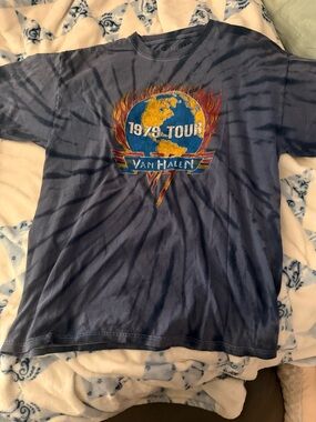blue tye dye van halen tee
